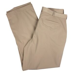 Nike Golf‎ Dri-FIT Khaki Performance Pants Mens 36 Stretch Flat Front 36x31